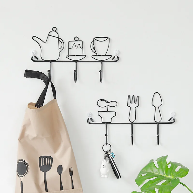 

New Nordic INS simple wrought iron hook storage storage rack Creative home door wall wall coat hook decoration