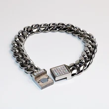 Очаровательный браслет из нержавеющей стали для мужчин, винтажные модные ювелирные изделия, Мужская цепочка, кубинский браслет с цирконием VB789