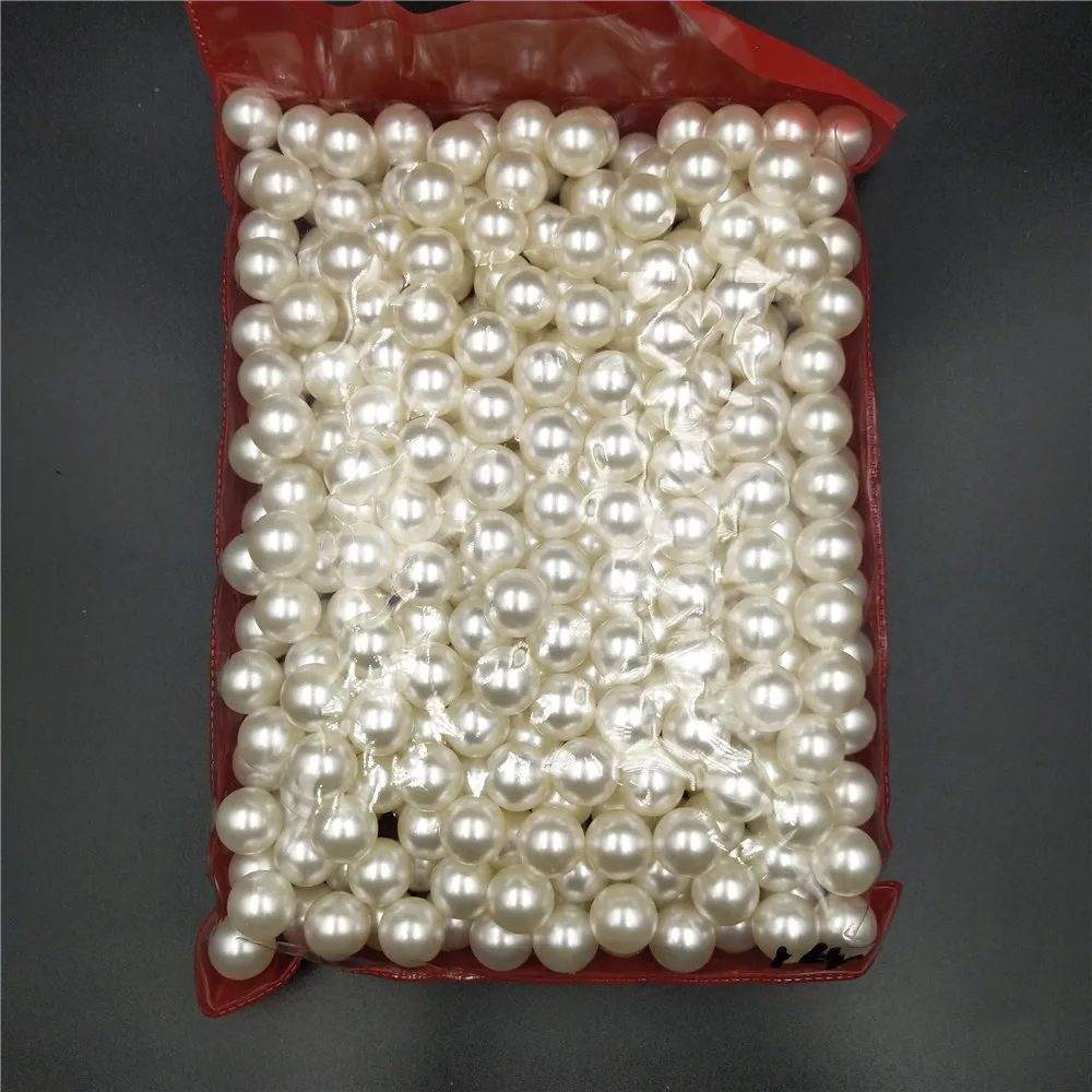 2-22mm No Hole Ivory Round Acrylic ABS Imitation Pearl Bead Charm Loose Beads for Jewelry Making Craft Necklace Earring Headwear