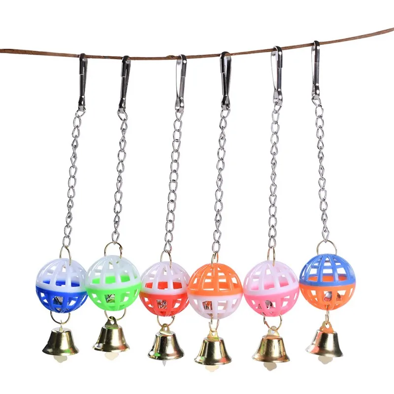 

Cockatiel Parrot Chew Toys Hanging Bell Cage Toys for Parrots Bird Squirrel Funny Chain Bite Climbing Toy Pet Bird Supplies