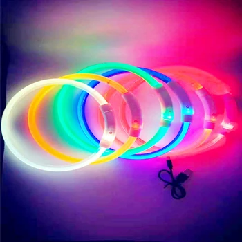 

Luminous Dog Collar Leash USB Charging LED Light Flashing Nylon Led Dog Collar Small Medium Large Dog Walking Safe Pet Supplies