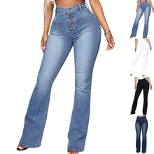 Брюки, джинсы, женские, с пряжкой, с заплатками, вареные, классические, тонкие, с высокой талией, спортивные штаны, на пуговицах, джинсы, деним, с колокольчиками, джинсы, женские джинсы