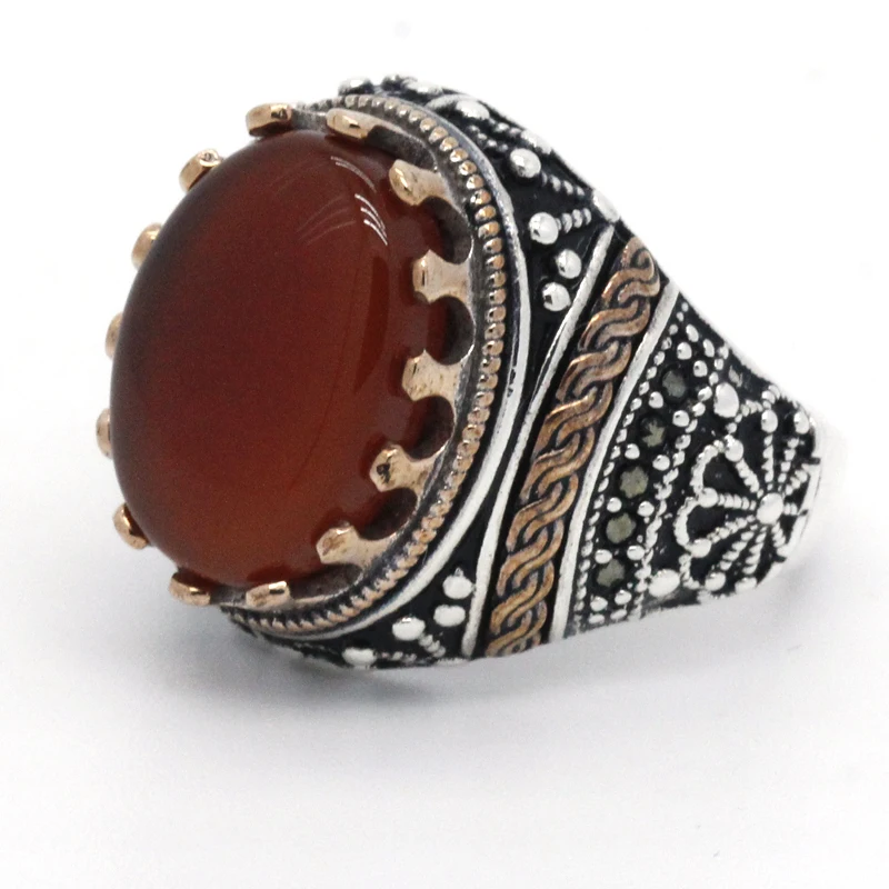 Natural IRANI Agate (AQEEQ) – 925 Pure Silver Ring - Dazzling rocks that  mesmerize you!