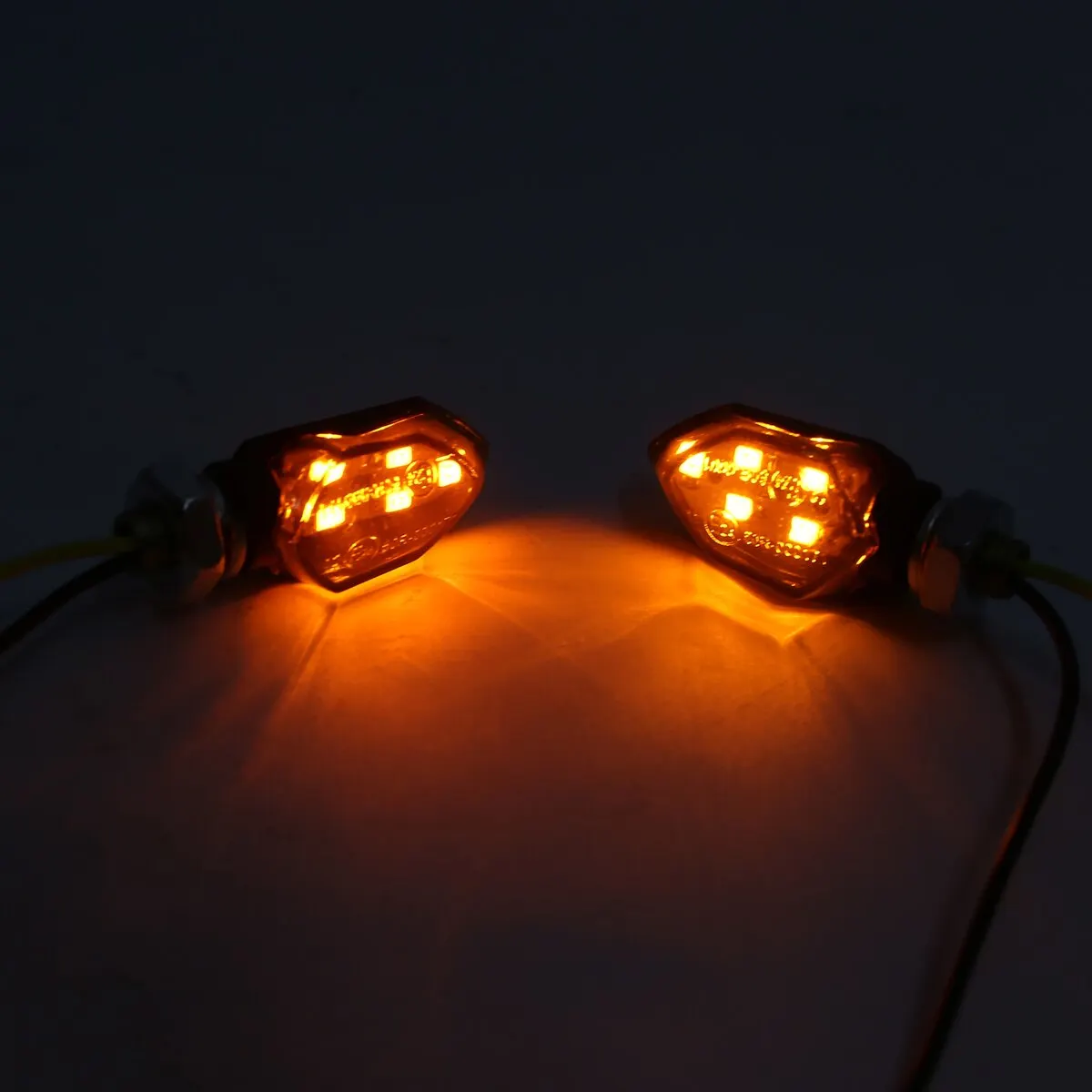 For Suzuki For Kawasaki 4PCS Mini Motorcycle Smoke Lens Turn Signal Light 5LED 12V Amber Blinker Indicator Lamp Two Wire Mayitr