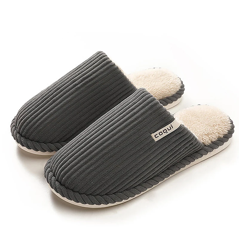 

Women's slippers Home designer stripe Female Slippers PVC Non Slip Woman slippers short plush comfy Indoor shoes