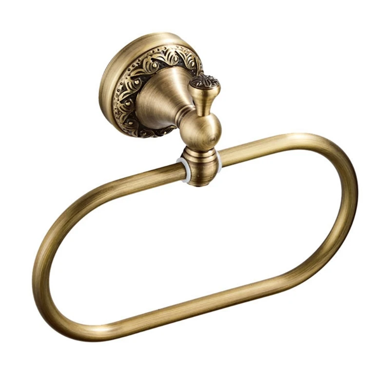 Oval Vintage Towel Rack Brass Towel Ring Wall Mounted Holder Antique Craft Bar Kitchen Bathroom Hardware Au09 21 bathroom towel ring,bathroom towel holder