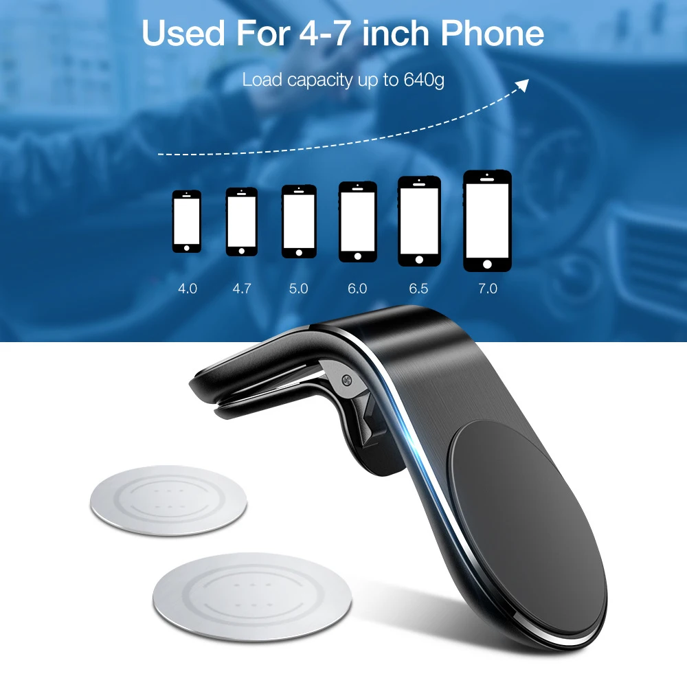 Металлический магнитный автомобильный держатель для телефона Mini Air Vent крепление