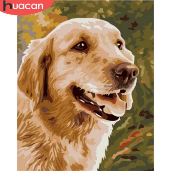 

HUACAN Paint By Number Dog Drawing On Canvas Gift DIY Pictures By Numbers Animal Kits Hand Painted Painting Art Home Decor