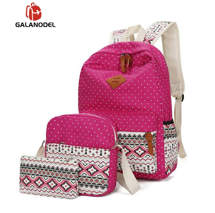 Модный женский рюкзак в этническом стиле, высококачественные парусиновые рюкзаки, детские школьные сумки для девочек, Mochila Feminina - Цвет: pink backpack