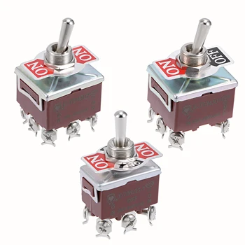 

uxcell 1/2/5pcs Rocker Toggle Switch 2/6/9P Heavy-Duty Lacthing/Momentary Metal Bat Poly Propylene Metal Durable