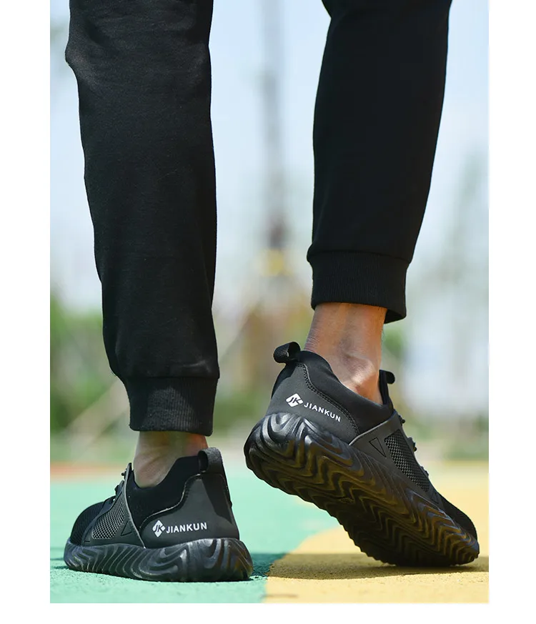 JACKSHIBO/мужские защитные ботинки обувь мужская Осенняя дышащая рабочая обувь со стальным носком небьющиеся строительные безопасные рабочие кроссовки