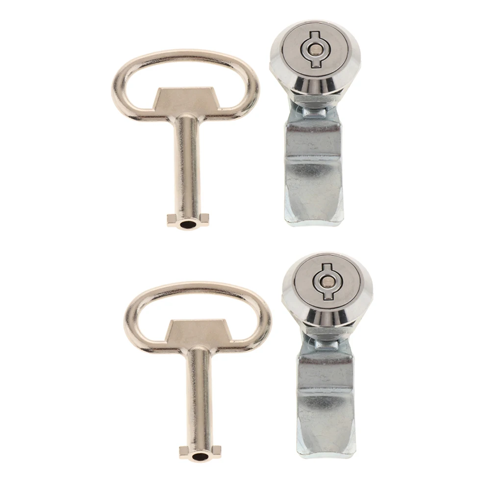 2 Electric Door Cabinet Cam Cylinder Flat Lock Shockproof Security Latch Key