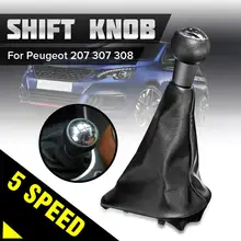 Perilla de palanca de cambios automática Universal para coche, 5 velocidades con Gaitor, ajuste completo para Peugeot 207 307 307 CC 308