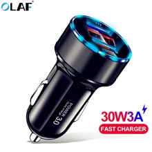 LED Display Quick Charge 3.0 Car Charger Mobile Phone QC3.0 Fast Dual USB Car-charger Auto Charger for Samsung Huawei FCP Xiaomi