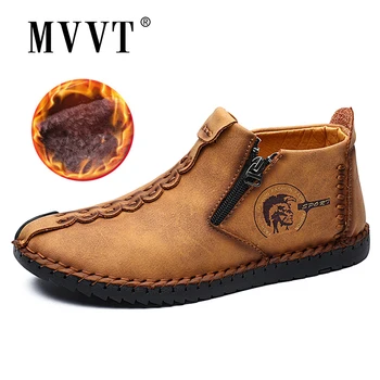 

Classic Comfortable Casual Men Shoes Super Warm Men Snow Shoes Quality Split Leather Shoes Men Loafers Moccasins Plus Size