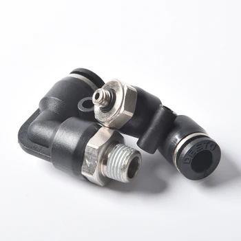 

PL" Hose OD 4 6 8 10 12mm - 1/8'' 1/4'' 3/8'' 1/2'' BSP Male Thread Pneumatic Tube Elbow Connector Tube Air Push In Fitting