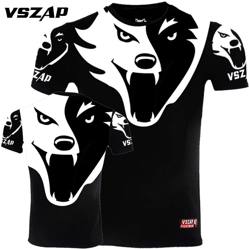 VSZAP тайская футболка для занятий боксом Смешанные боевые искусства с коротким