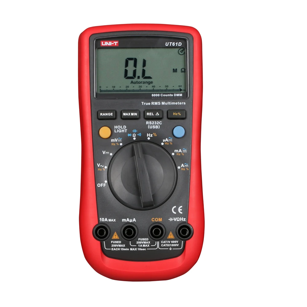 

UNI-T UT61D Modern Digital Multimeters Auto Range AC/DC Auto Range 1000V/10A Best Accuracy 0.01mA with Overload Protection