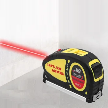 

Measuring King Laser Infrared LeveMini Crossing High Precision Multifunctionl Mini Flat Water Projector with Tape Measure 4 in1