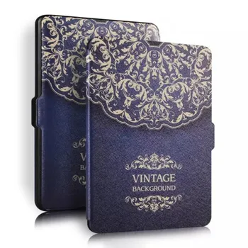

Lightest Thinnest Protective Genuine Leather Cover with Auto Wake or Sleep for Amazon Kindle Paperwhite (Blue Totem)