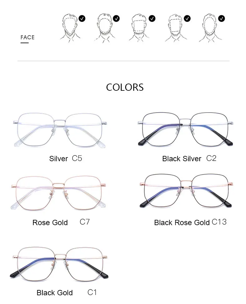 Hotony Unisex Full Rim Polygonal Square Titanium Frame Eyeglasses 1120 ...