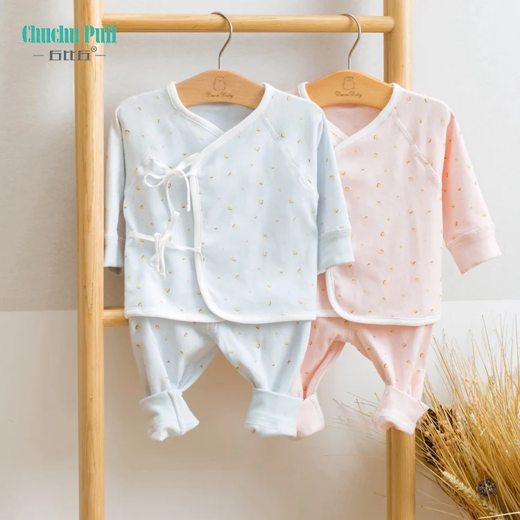 Newborn Baby Autumn New Baby Clothing Set Cotton Boys Girls Clothing Lacing Girls Suit Set 0-3 Year Clothes