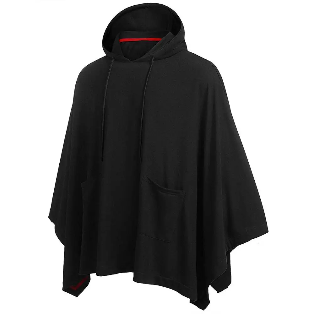 Unisex rahat kapşonlu panço pelerin pelerin moda ceket Hoodie kazak