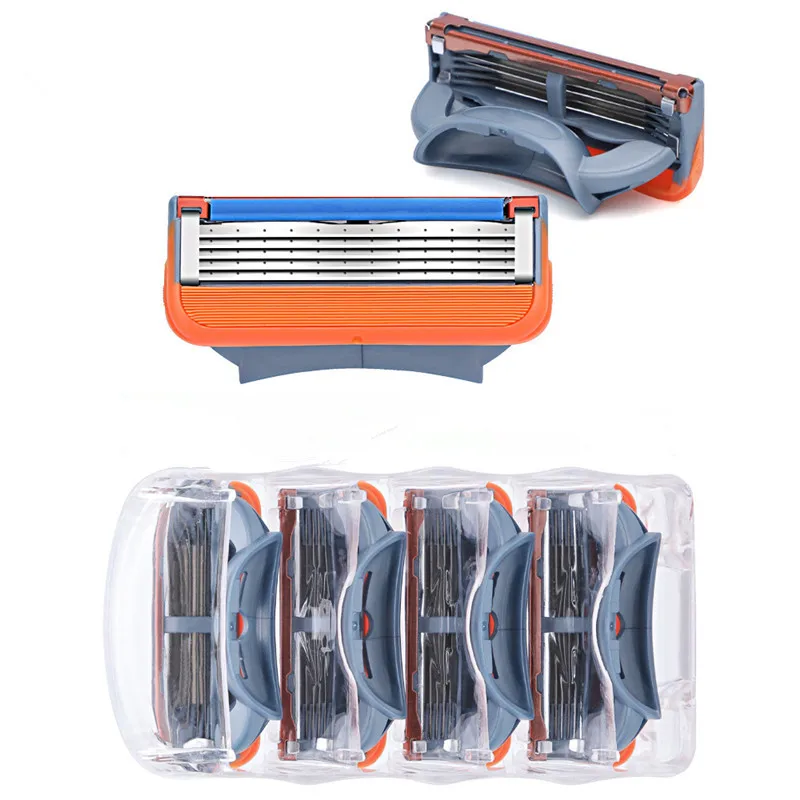

4Pcs/pack Men Razor Blades High Quality Shaving Cassettes Facial Care Men Shaving Blade Compatible for Gillettee Fusione