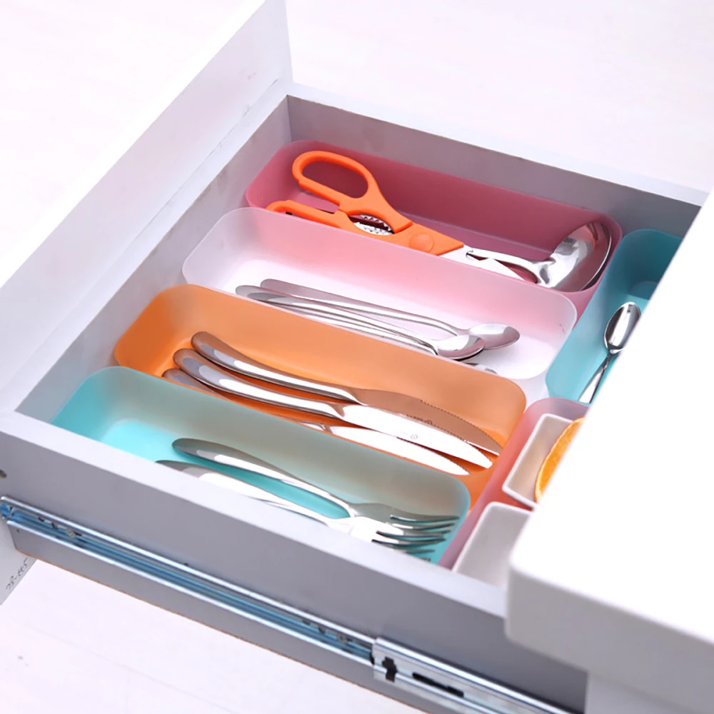 Adjustable Drawer Kitchen Cutlery Divider Case Makeup Storage Box Home Organizer Home Storage Organization Racks Drawer Box