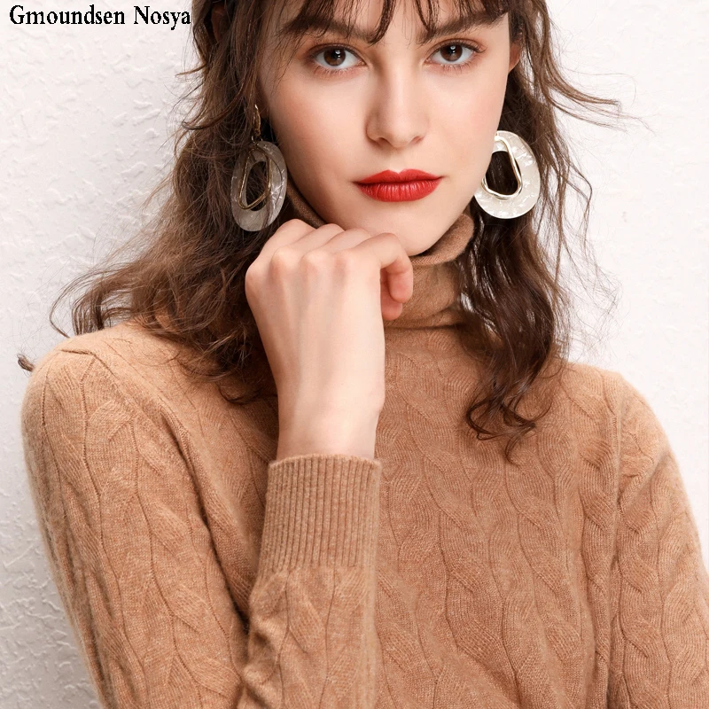 

2019 new sweater women turtleneck pullover women knitted sweater fashion Cashmere sweater winter clothes women Leisure sweaters