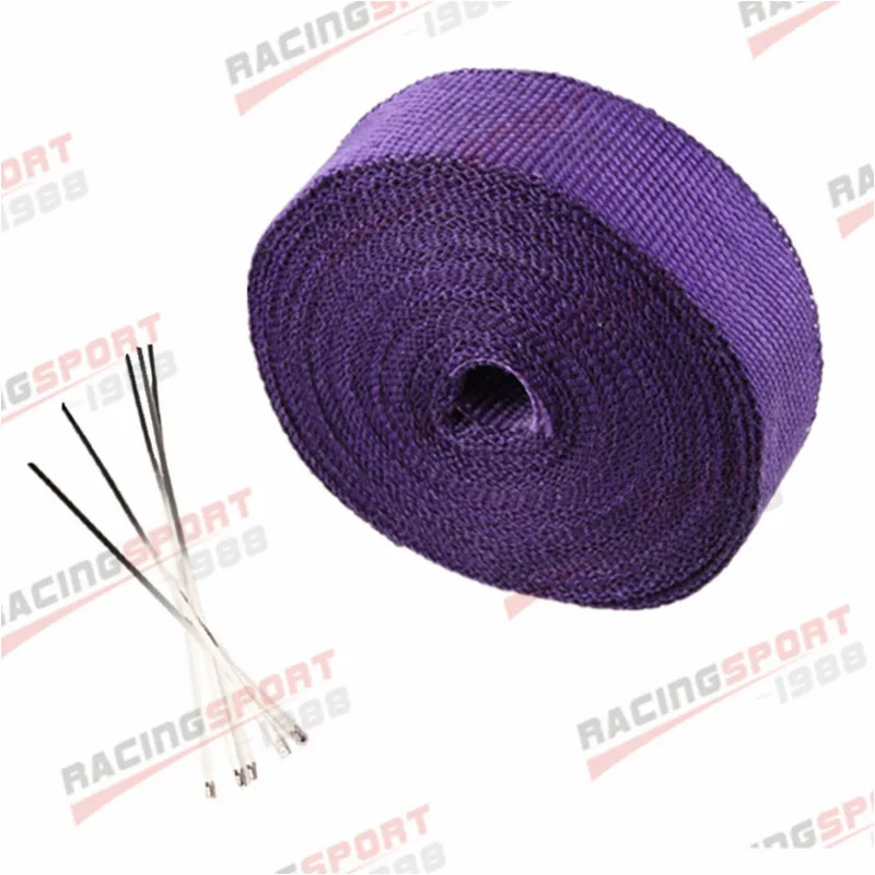 15M / 7.5M Car Motorcycle Exhaust Wrap Pipe Header Heat Wrap Turbo Mainfold Heat Exhaust Thermal Tape Stainless Steel Ties exhaust heat wrap