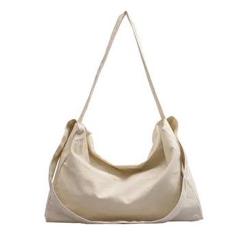 

new design Fashion Women Canvas Solid Large Capacity Reusable Bags Handle Shopping Bags