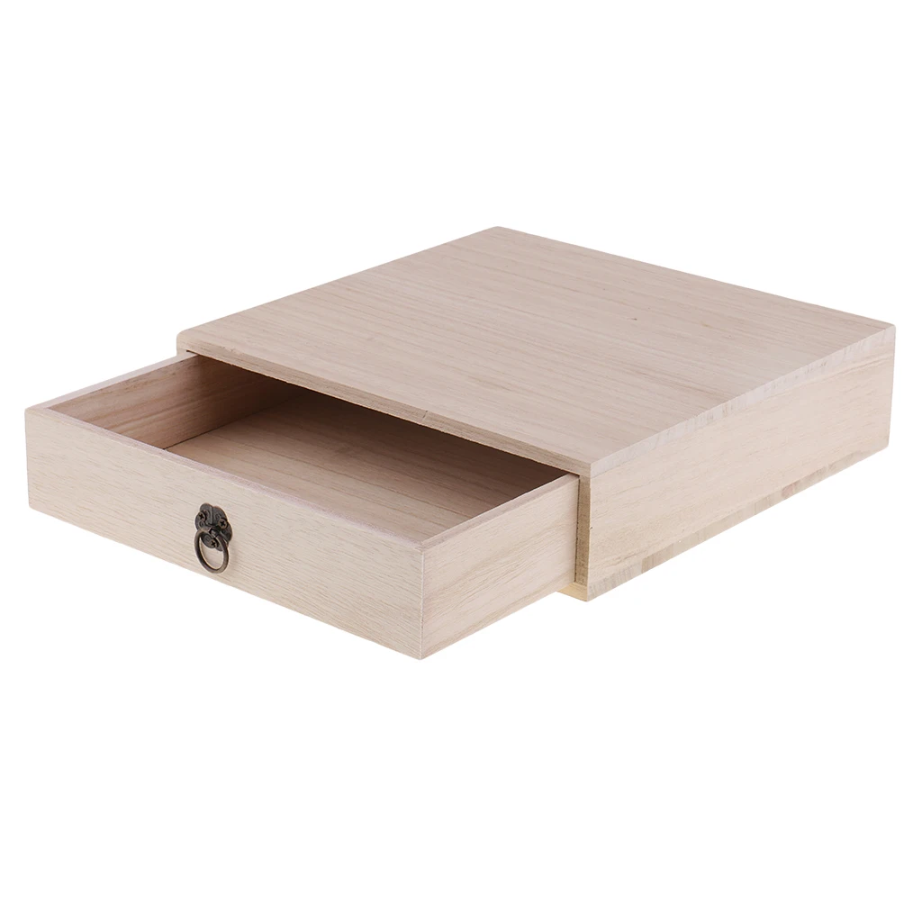 Wooden Storage Chest Box, Household Drawer Wooden Storage Chest Box Office Desktop Organizers, Wood Tea Box Case