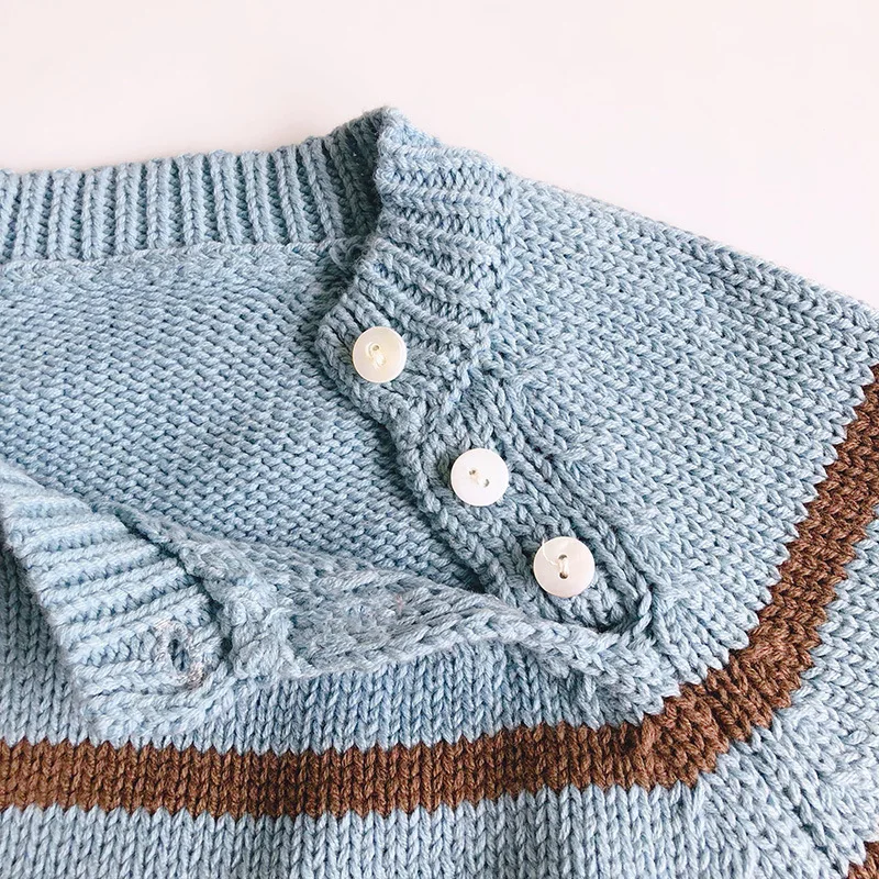children's thickened sweater winter Korean version of baby sweater striped boy and girl sweater baby girl winter clothes
