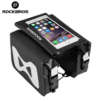 

ROCKBROS Bag Waterproof Front Frame Bag Cycling Bicycle Waterproof Top Tube Frame Pannier Mobile Phone Touch Screen Bag 6.2 Inch