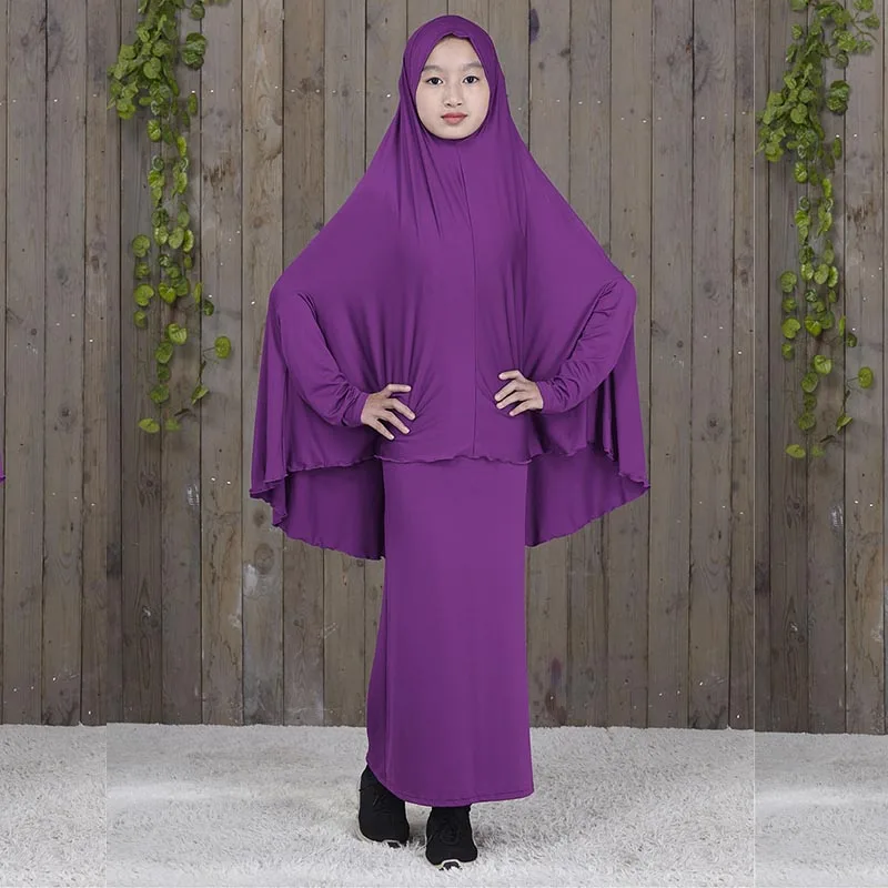 Conjuntos musulmanes de moda para niños, ropa modesta de abaya, Turquía, vestido de oración de 2 piezas, djellaba islámica, envío gratis a Perú
