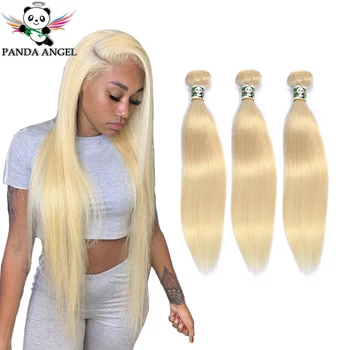 

Brazilian Straight Blonde Hair Bundles Weave For Women 1/3Pc 613 Blonde Bundles Remy Human Hair Weave Extensions 10-28Inch Panda