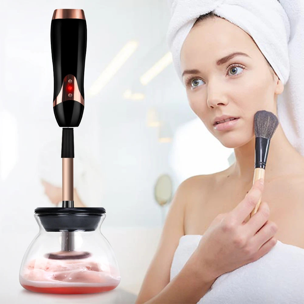

Makeup Brush Cleaner Convenient Silicone Electric Makeup Brushes Washing USB Charging Automatic Cleaning Tool Machine