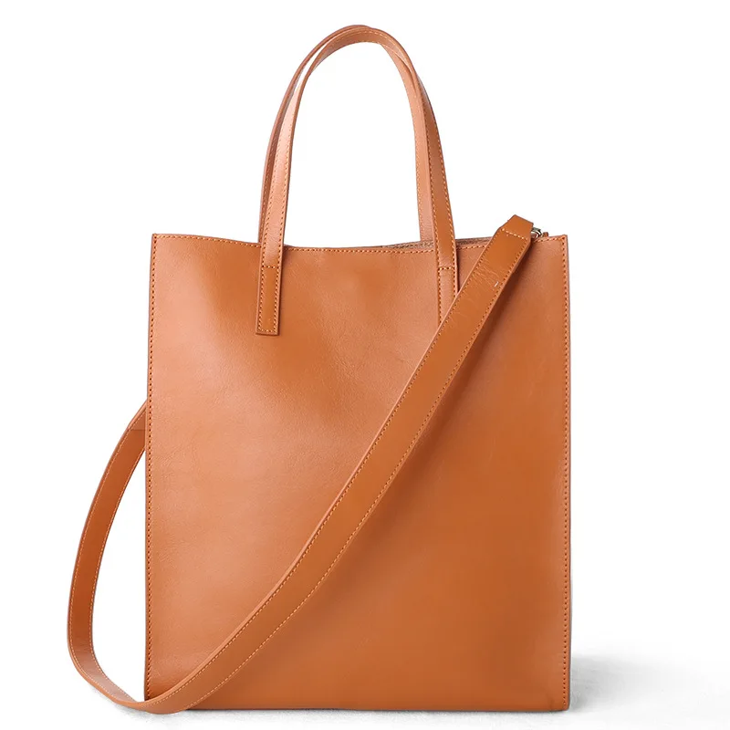 

New Style Tote Bag Shoulder Large Bag Simple Full-grain Leather Handmade WOMEN'S Bag Genuine Leather Tote Bag