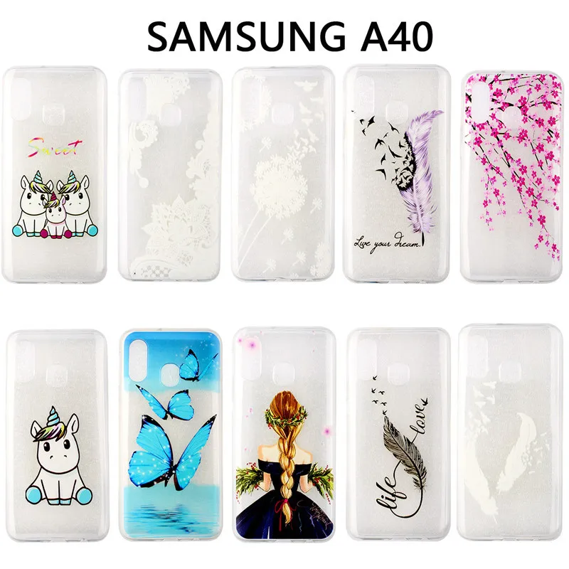 Cute Transparent Phone Case Shell For Sumsung Galaxy S10 Plus Lite A40 A50 M20 A9 Ultra-thin Cartoon Soft Back Cover Cases |
