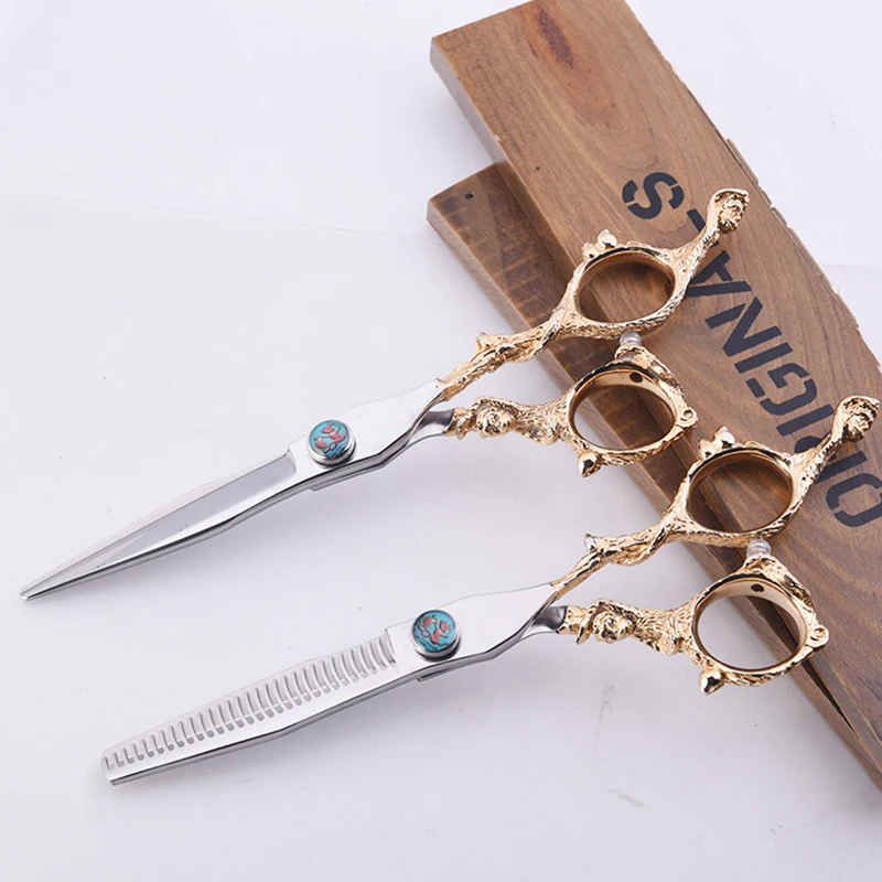 Hairdressing Scissors Hairdressing Scissors Monkey Cut Gold Plated Scissors Bangs Scissors Flat Cut Teeth Scissors Haircut 1 Hairdressing Scissors Hairdressing Scissors Monkey Cut Gold Plated Scissors Bangs Scissors Flat Cut Teeth Scissors Haircut 2