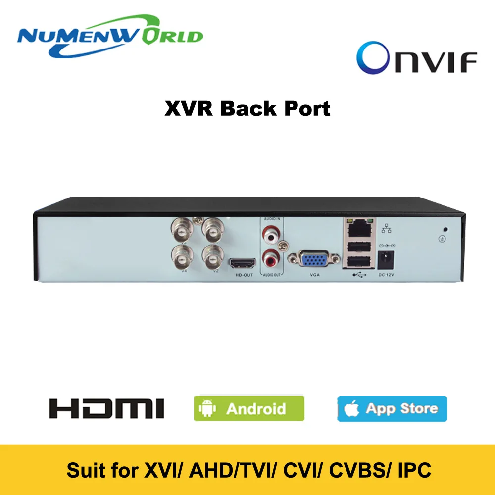 Хорошее 4 канальное 5MP DVR записывающее устройство HVR 6 в 1 система видеонаблюдения