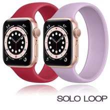 Pulseira para apple watch 5 banda 40mm 44mm iwatch serie 4/5/6/se elástico cinto de silicone solo loop pulseira apple relógio banda 42mm 38mm