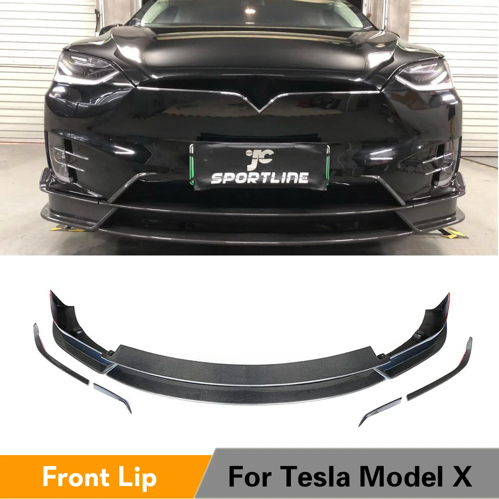

Front Bumper Lip Splitters For Tesla MODEL X 2016 - 2018 Front Bumper Lip Splitters Carbon Fiber