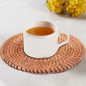 

for Hot Dishes-Woven Rattan Hot Pads for Dining Table,Kitchen Heat Resistant Straw Dish Coasters Placemats Pot Holder