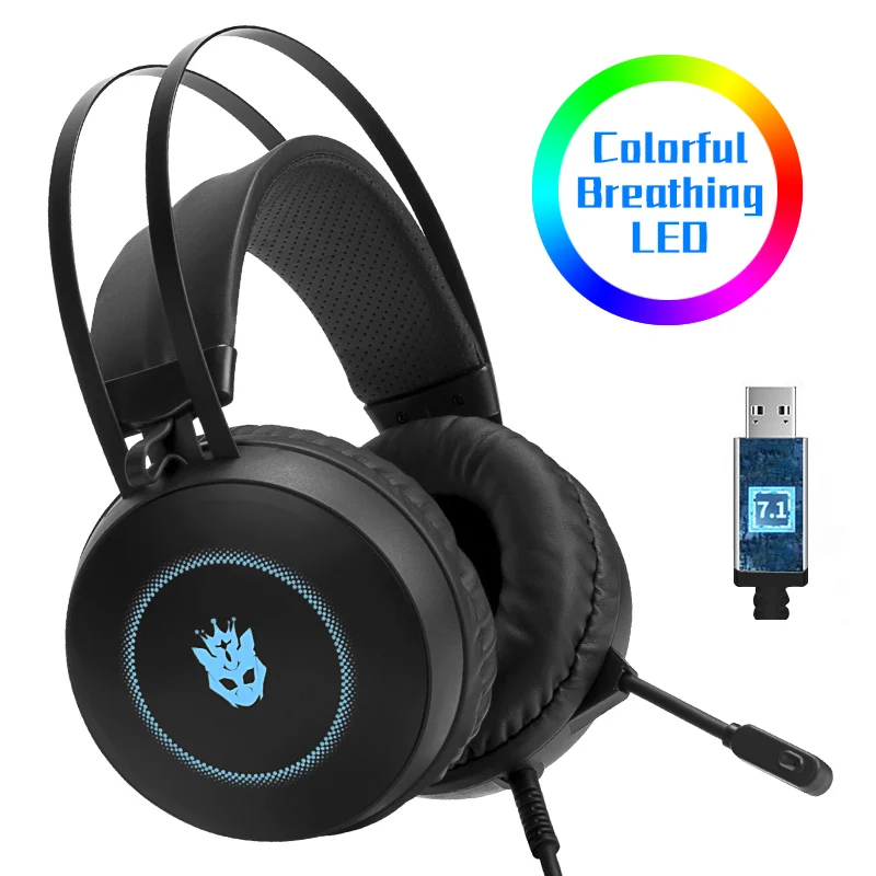 Cosbary Gaming Headset 7 1 канала с микрофоном Игровые наушники объемное звучание наушников