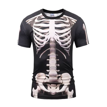 

Realistic Character Bone Type Skull 3D Print t shirt Men/Women Fashion Streetwear Tee shirt Gothic Boys Black Clothes Drop ship