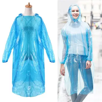 

Disposable Poncho Unisex 17g Cloak Accessories Camping Hiking Waterproof Rain Coat Hood Cover Mantle Transparent Adult Raincoat