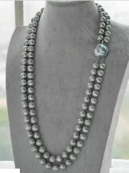 

SOUTH SEA DOUBLE STRANDS AAA 9-10MM GRAY PEARL NECKLACE 18 INCH