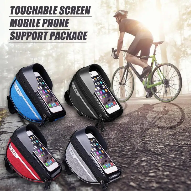Cheap Cycling Bicycle Bike Head Tube Handlebar Cell Mobile Phone Bag Case Holder Case Pannier Waterproof Touchscreen Polyester Bike ba 2